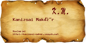 Kanizsai Makár névjegykártya